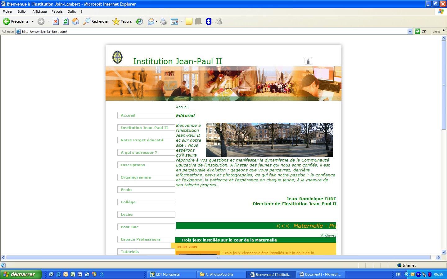 Page d'accueil du site